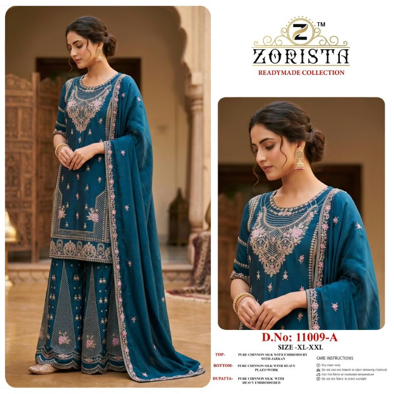 11009 A To D By Zorista Chinon Silk Readymade Pakistani Suits
